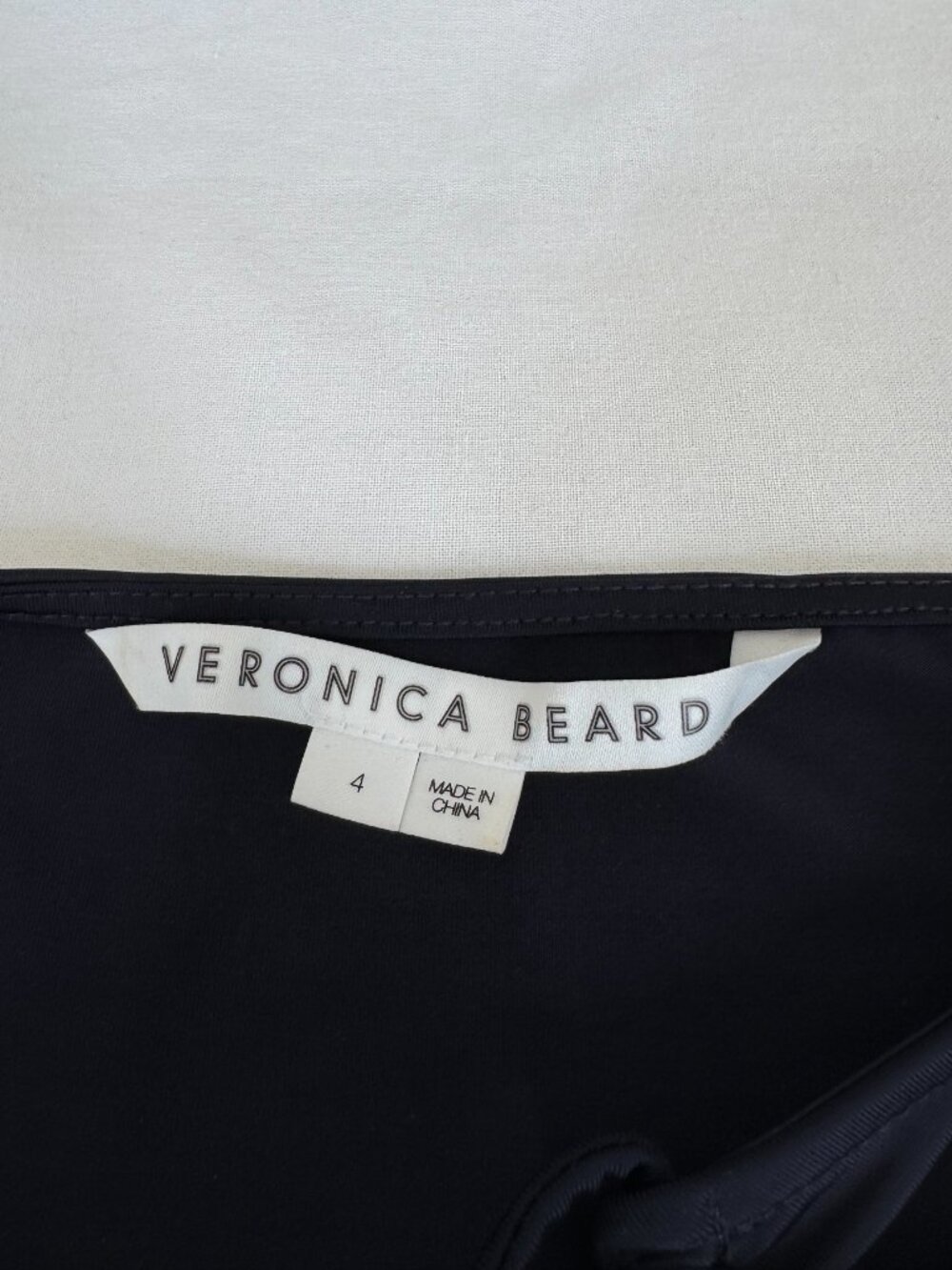 Veronica Beard "Roque" Stretch Jersey Top | Size 4 | Navy Blue - Picture 5 of 10